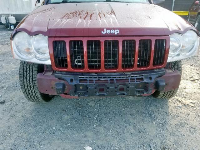 1J8GR48KX7C652143 - 2007 JEEP GRAND CHER BURGUNDY photo 10