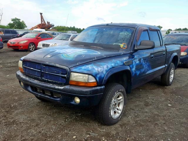 1B7HG38X72S722025 - 2002 DODGE DAKOTA QUA BLUE photo 2