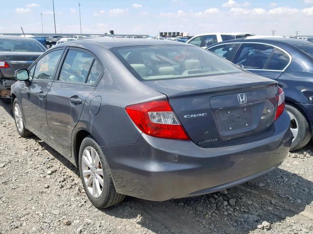 2HGFB2F89CH610509 - 2012 HONDA CIVIC EX GRAY photo 3