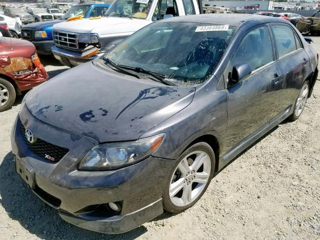 1NXBE40E99Z109717 - 2009 TOYOTA COROLLA XR GRAY photo 2