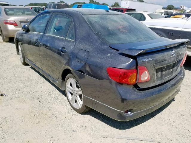 1NXBE40E99Z109717 - 2009 TOYOTA COROLLA XR GRAY photo 3