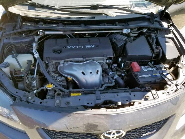 1NXBE40E99Z109717 - 2009 TOYOTA COROLLA XR GRAY photo 7