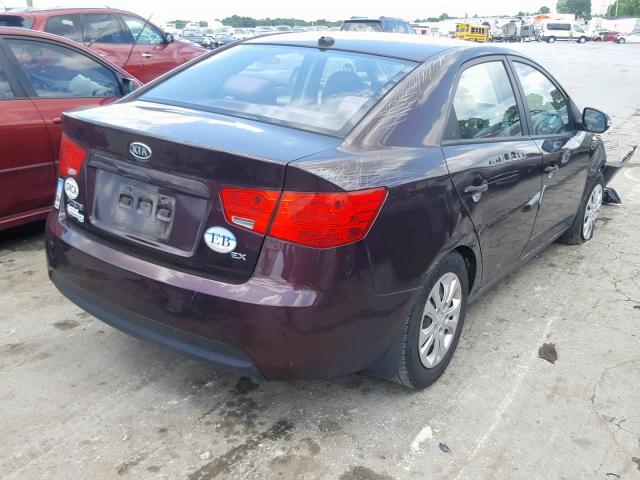 KNAFU4A29A5837286 - 2010 KIA FORTE EX BROWN photo 4