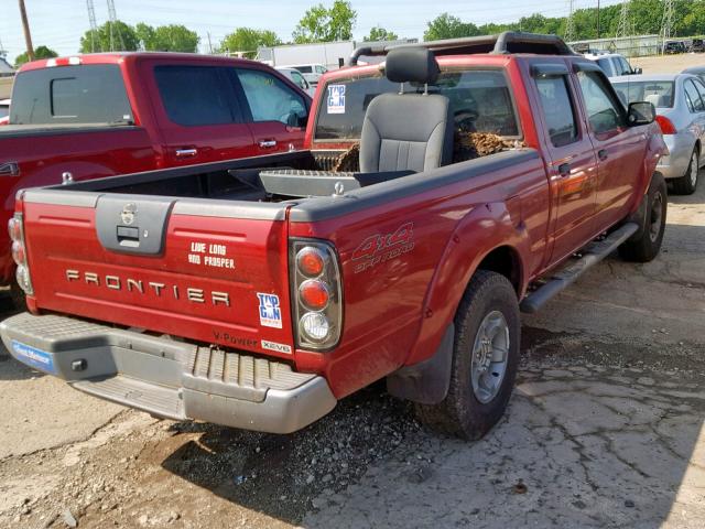 1N6ED29Y03C420811 - 2003 NISSAN FRONTIER C RED photo 4