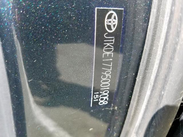 JTKDE177950019058 - 2005 TOYOTA SCION TC გრაფიტი ფოტო 10