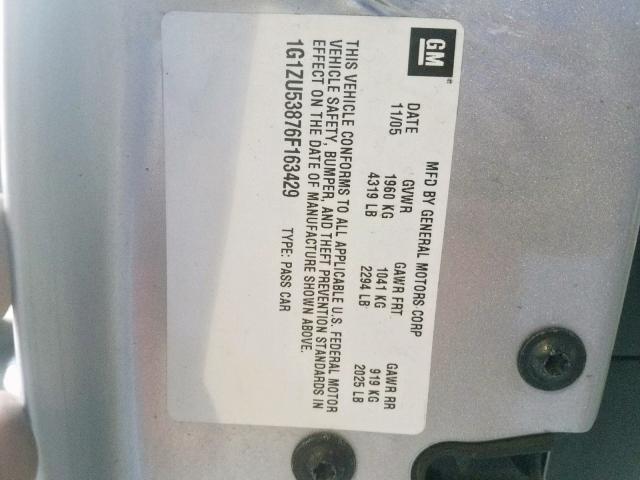 1G1ZU53876F163429 - 2006 CHEVROLET MALIBU LTZ 银色 照片 10