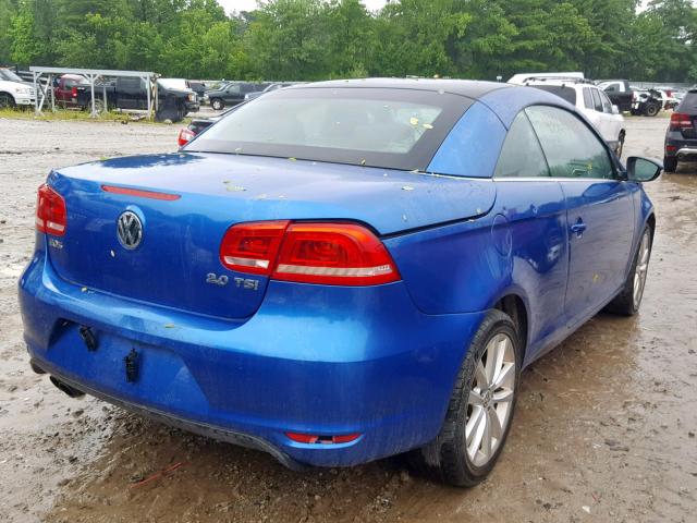 WVWBW7AH8CV002588 - 2012 VOLKSWAGEN EOS KOMFOR BLUE photo 4