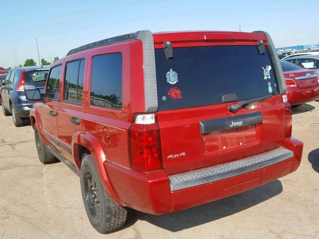 1J8HG48K76C188091 - 2006 JEEP COMMANDER BURGUNDY photo 3