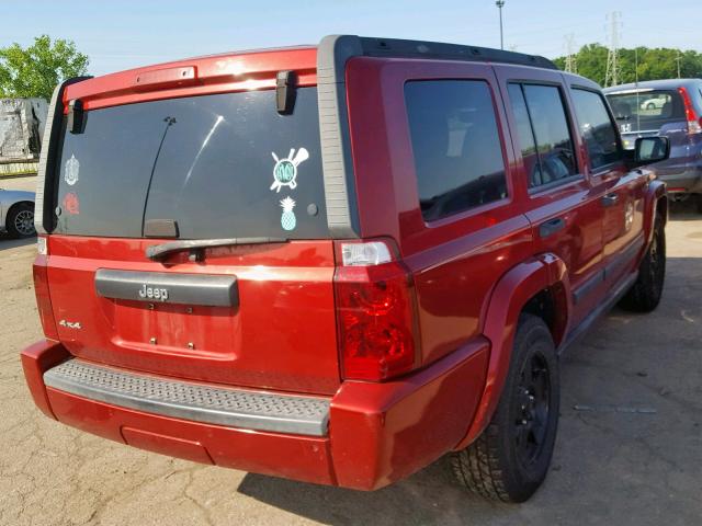 1J8HG48K76C188091 - 2006 JEEP COMMANDER BURGUNDY photo 4