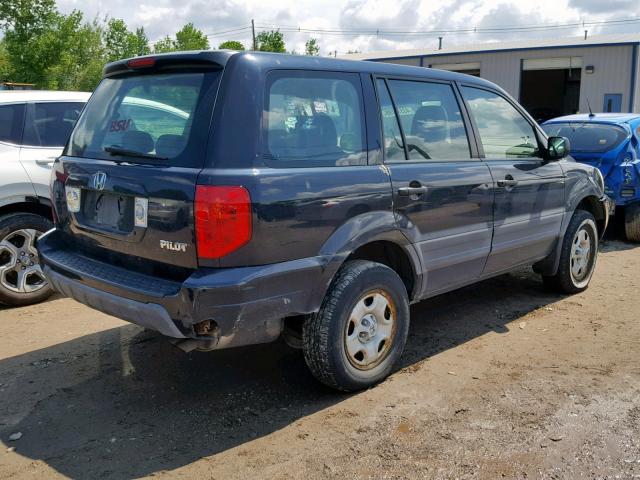 2HKYF18165H522291 - 2005 HONDA PILOT LX BLACK photo 4