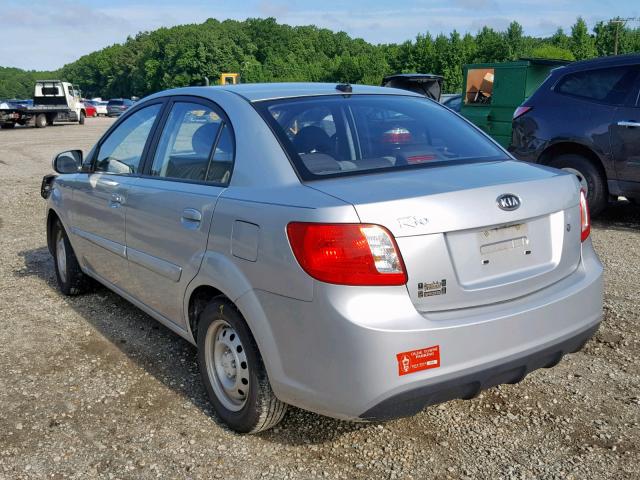 KNADH4A36A6603430 - 2010 KIA RIO LX SILVER photo 3