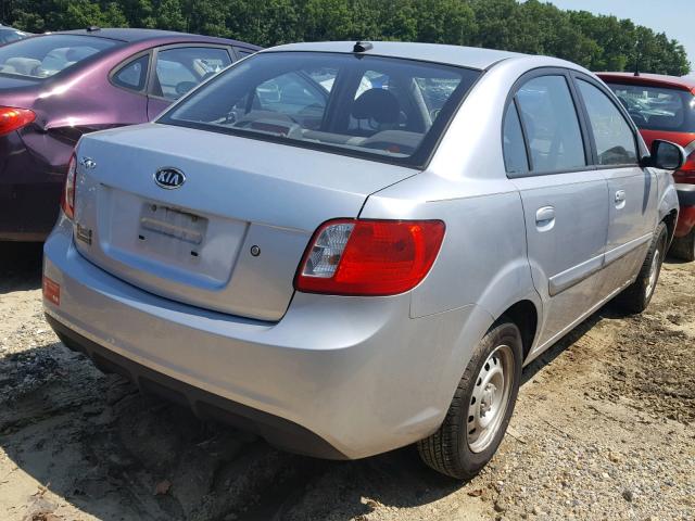 KNADH4A36A6603430 - 2010 KIA RIO LX SILVER photo 4