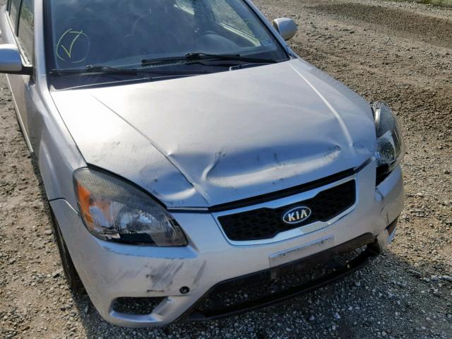 KNADH4A36A6603430 - 2010 KIA RIO LX SILVER photo 9