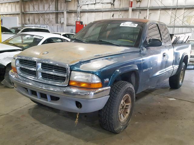 1B7GG23YXVS219244 - 1997 DODGE DAKOTA GREEN photo 2