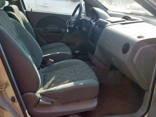 KL1TD62605B291771 - 2005 CHEVROLET AVEO BASE Gümüş foto 5