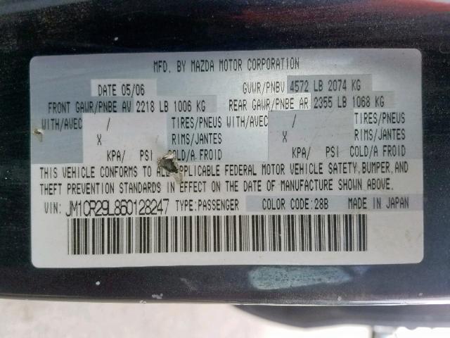 JM1CR29L860128247 - 2006 MAZDA 5 GRAY photo 10