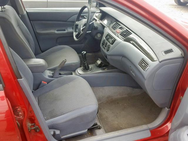 JA3AJ26E13U045833 - 2003 MITSUBISHI LANCER ES RED photo 5