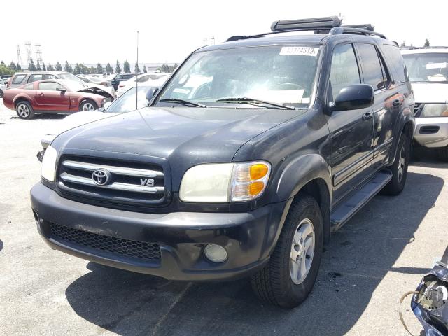 5TDZT38A82S126328 - 2002 TOYOTA SEQUOIA LI BLACK photo 2