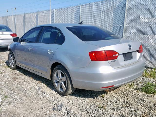 3VWLL7AJ2CM395883 - 2012 VOLKSWAGEN JETTA TDI SILVER photo 3