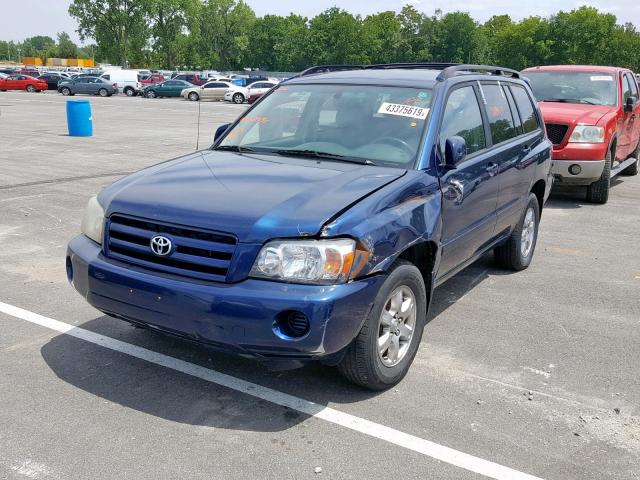 JTEGP21A240029434 - 2004 TOYOTA HIGHLANDER BLUE photo 2