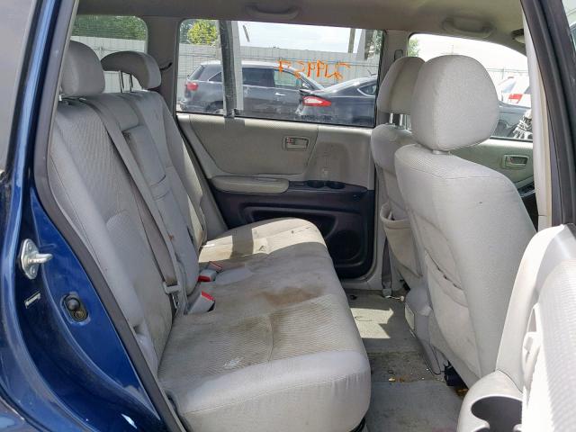 JTEGP21A240029434 - 2004 TOYOTA HIGHLANDER BLUE photo 6