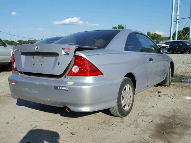 1HGEM22114L022588 - 2004 HONDA CIVIC DX V SILVER photo 4