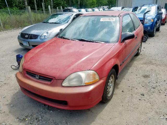 2HGEJ6341TH120444 - 1996 HONDA CIVIC DX RED photo 2