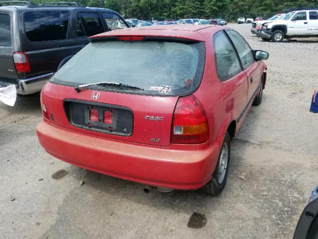 2HGEJ6341TH120444 - 1996 HONDA CIVIC DX RED photo 4