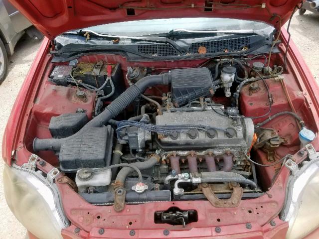 2HGEJ6341TH120444 - 1996 HONDA CIVIC DX RED photo 7