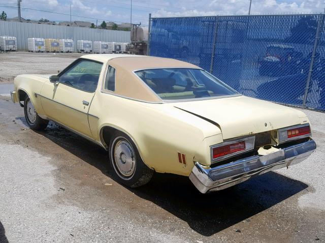 1D37U7B435406 - 1977 CHEVROLET MALIBU YELLOW photo 3