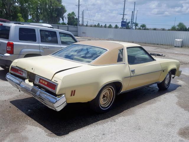 1D37U7B435406 - 1977 CHEVROLET MALIBU YELLOW photo 4