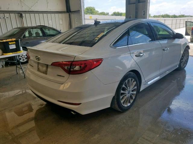 5NPE34AF6FH245937 - 2015 HYUNDAI SONATA SPO WHITE photo 4