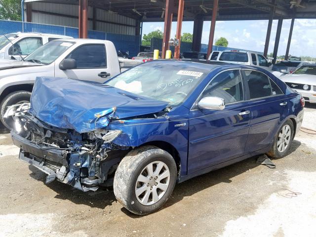 4T1BB46K99U092326 - 2009 TOYOTA CAMRY HYBR BLUE photo 2