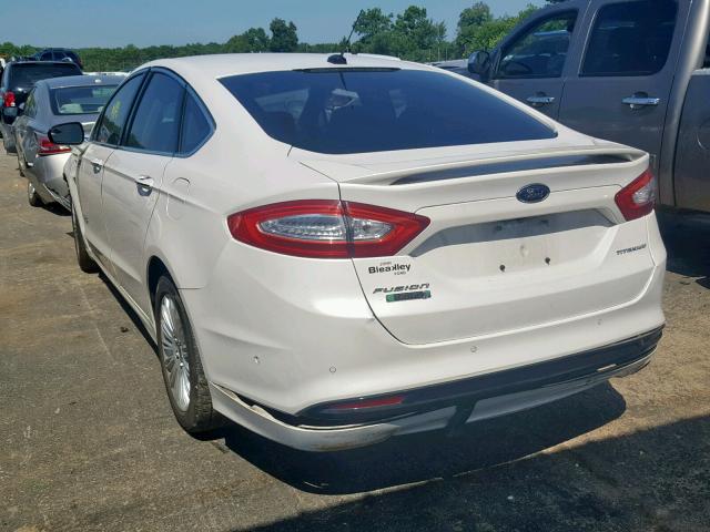 3FA6P0SU9DR365701 - 2013 FORD FUSION TIT WHITE photo 3