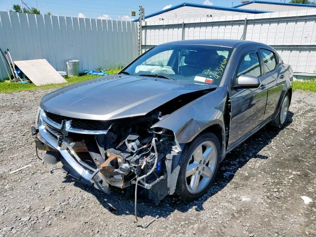 1B3BD2FG4BN577957 - 2011 DODGE AVENGER LU GRAY photo 2