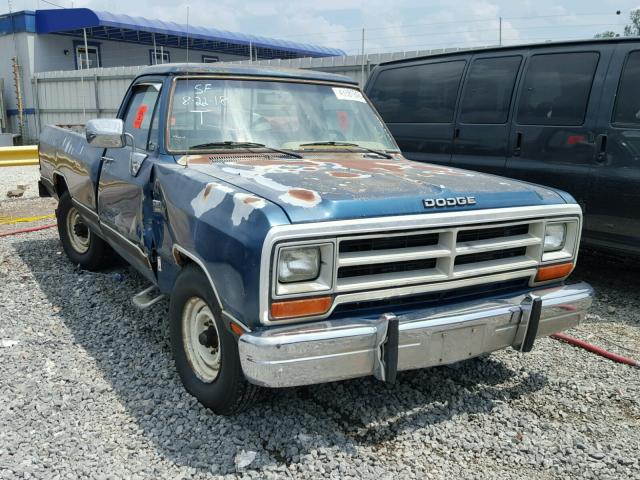 1B7KE2684KS050989 - 1989 DODGE D-SERIES D BLUE photo 1