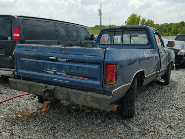 1B7KE2684KS050989 - 1989 DODGE D-SERIES D BLUE photo 4