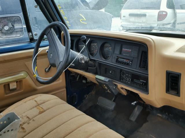 1B7KE2684KS050989 - 1989 DODGE D-SERIES D BLUE photo 9