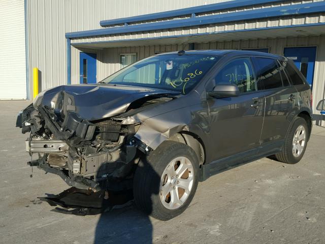 2FMDK3J99DBB51672 - 2013 FORD EDGE SEL GRAY photo 2