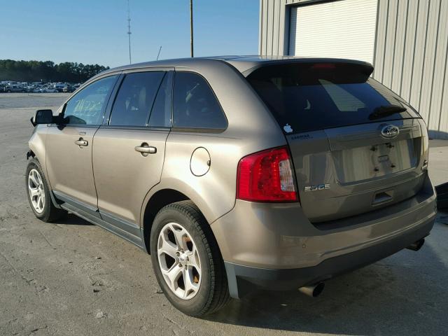 2FMDK3J99DBB51672 - 2013 FORD EDGE SEL GRAY photo 3