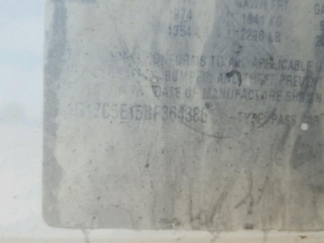 1G1ZC5E15BF364386 - 2011 CHEVROLET MALIBU 1LT WHITE photo 10