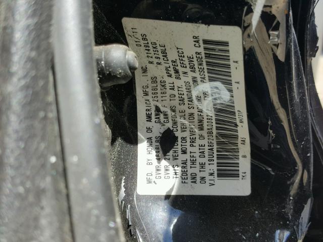 19UUA8F23BA008212 - 2011 ACURA TL BLACK photo 10