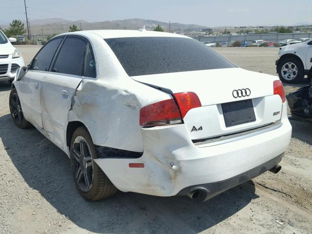 WAUDF78E57A211088 - 2007 AUDI A4 2.0T QU WHITE photo 3