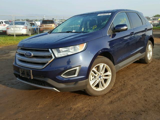 2FMPK4J98GBB31324 - 2016 FORD EDGE SEL BLUE photo 2