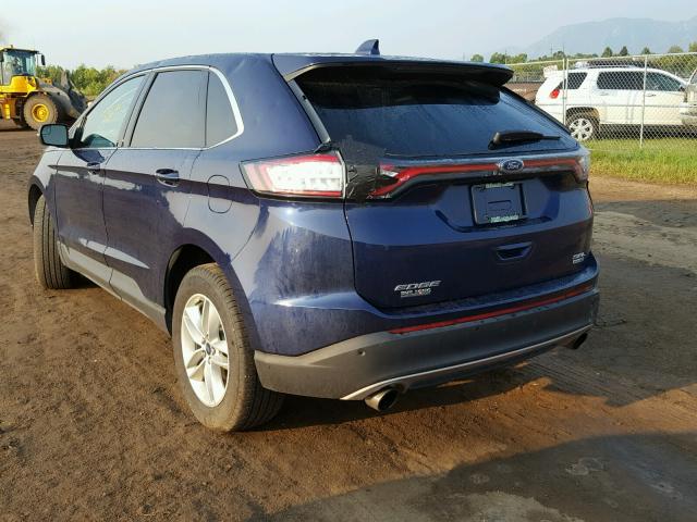 2FMPK4J98GBB31324 - 2016 FORD EDGE SEL BLUE photo 3