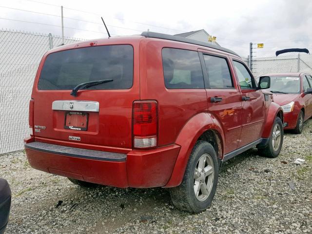 1D8GT58K18W257249 - 2008 DODGE NITRO SLT RED photo 4