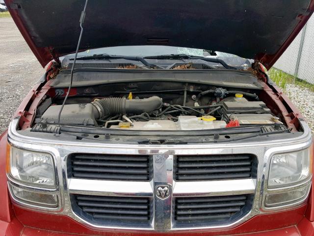 1D8GT58K18W257249 - 2008 DODGE NITRO SLT RED photo 7