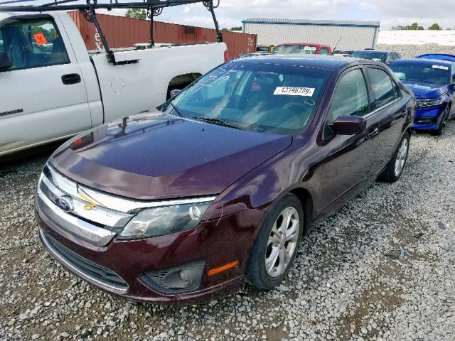 3FAHP0HA2CR345097 - 2012 FORD FUSION SE BURGUNDY photo 2