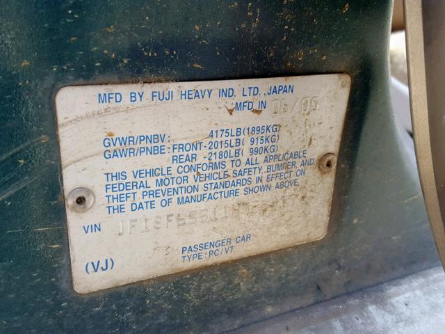 JF1SF65511H728417 - 2001 SUBARU FORESTER S BROWN photo 10