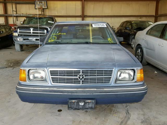 1B3BD46K6JC144232 - 1988 DODGE ARIES LE BLUE photo 9